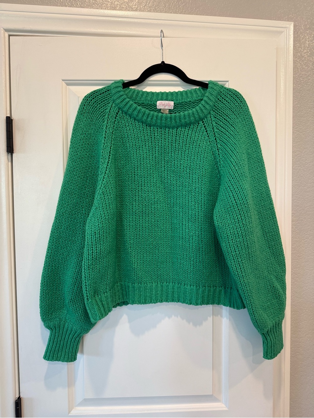 Pink Lily Green Chunky Knit Women's Sweater - Classic Pullover